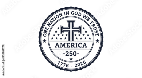 Vector American patriotic seal with cross and text