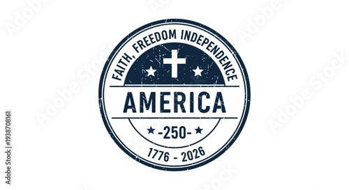 Vector illustration of America 250th anniversary badge
