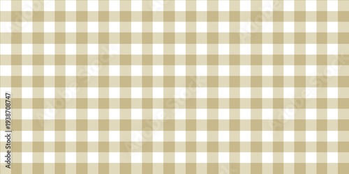 Seamless beige and white gingham check pattern. Classic buffalo plaid texture for rustic farmhouse decor, tablecloth, fabric print, and minimalist aesthetic background.