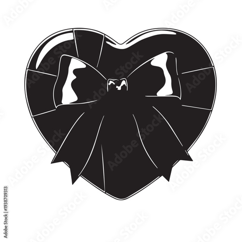 Stylized black and white bat heart emblem featuring a winged nocturnal creature with gothic silhouette.