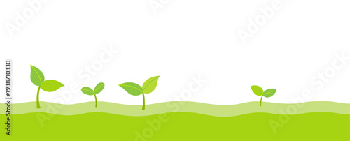 Spring sprouts nature illustration banner.