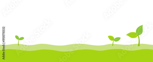 Spring sprouts nature illustration banner.