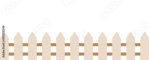 Wooden fence design element illustration banner.