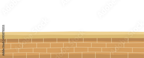 Brick wall fence design element illustration banner.