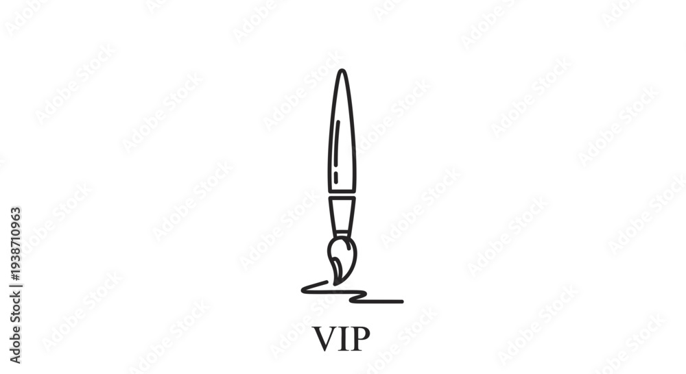 Fototapeta premium VIP Brushstroke Icon: Artistic VIP Status, Exclusive Access, and Creative Excellence