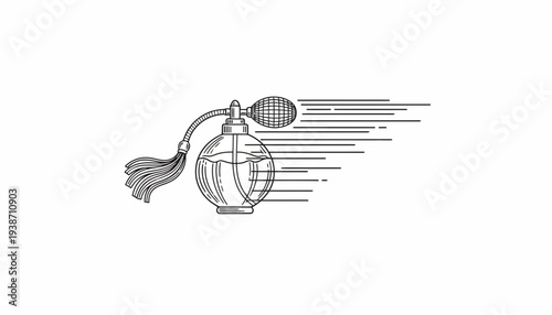 Vintage Perfume Bottle with Tassel and Spray, Retro Fragrance Atomizer, Elegant Design