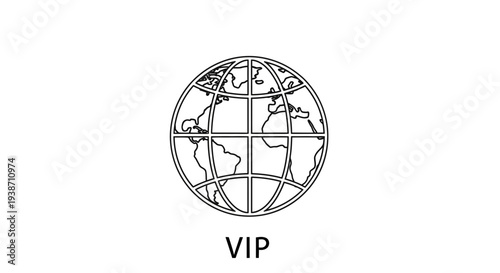 VIP Globe Icon - Global Access and Exclusive Network Symbol