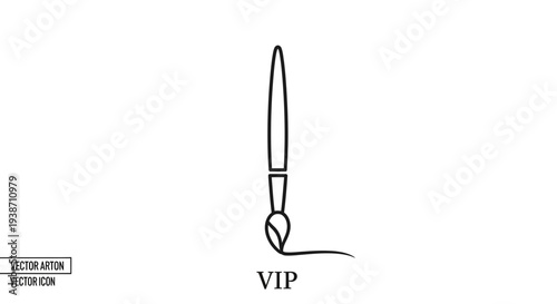 VIP Paintbrush Icon with Swirl - Artistic Concept