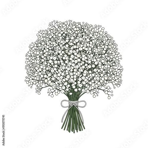 Elegant bouquet of blooming flowers with lush green foliage for celebration or decoration