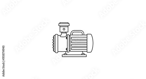 Water pump icon, vector illustration, simple outline drawing of a centrifugal pump