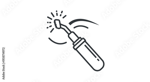 Welding Torch Icon, Sparks, Industrial Tool, Metalwork, Craftsmanship, Manufacturing Symbol