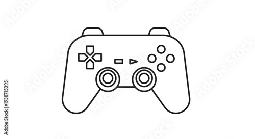 Video Game Controller Icon, Modern Gaming Input Device, Vector Graphic
