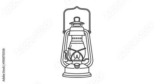 Vintage Oil Lantern, Kerosene Lamp, Rustic Lighting, Retro Style, Old Fashioned Illumination