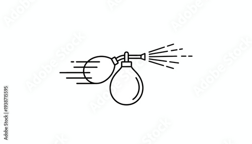 Vintage Perfume Atomizer Spraying Fragrance Mist, Retro Beauty Icon