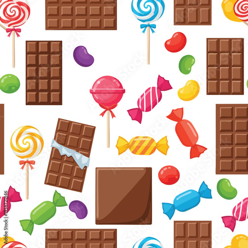 Colorful Candy and Chocolate Pattern