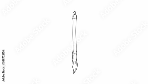 Traditional Chinese Calligraphy Brush - Simple Line Art Illustration