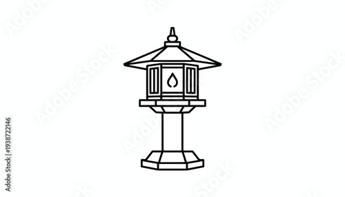 Traditional Japanese Stone Lantern, Stone Garden Lamp, Outdoor Light Fixture, Zen Decor