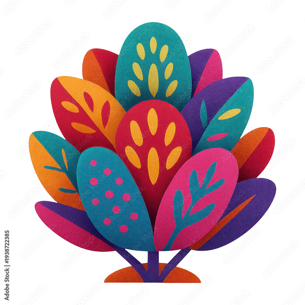 Fototapeta premium PNG Colorful abstract leaf illustration