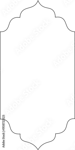 Islamic Arch window icon , traditional Islamic arch windows design , vector illustration. Ramadan frame shape icon. Islamic shape illustration design blank Islamic shape template vector.              