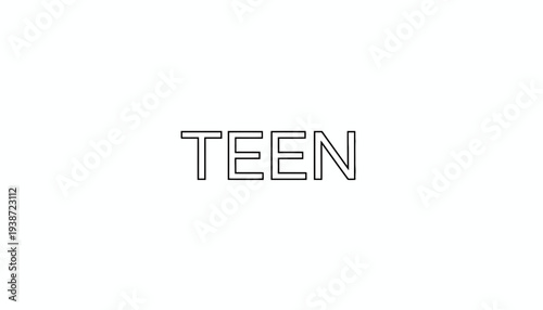 Teen Word Text Typography Minimalist Design