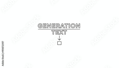 Text Generation Concept: Input Box with Arrow and 'Generation Text' Label