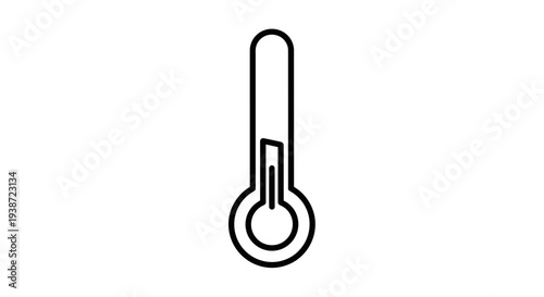 Thermometer Icon Line Art, Temperature Measurement Symbol, Weather Tool