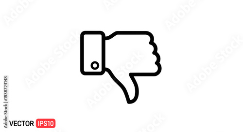 Thumbs Down Icon Vector, Dislike Symbol, Negative Feedback, Bad Review, Social Media Icon