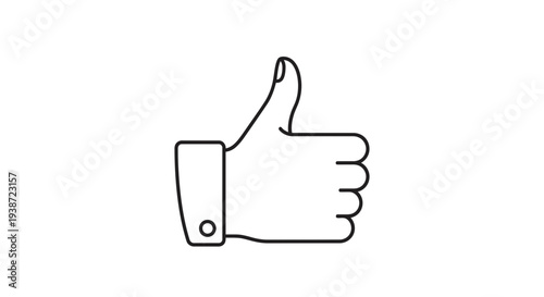 Thumbs Up Icon, Hand Gesture, Approval, Success, Positive Feedback, Vector Illustration