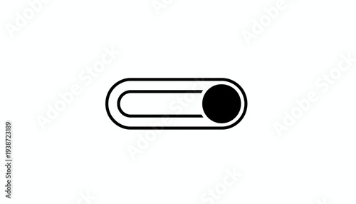 Toggle Switch Icon, On/Off Slider Button, Interface Element, Minimalist Design