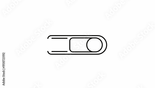 Toggle Switch Icon, Simple Line Art, UI Element, Control Button, Minimalist Design