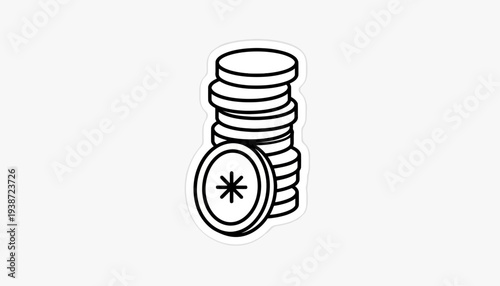 Stack of Coins Icon, Money, Finance, Investment, Savings, Wealth, Currency, Business Concept
