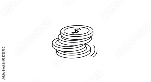 Stack of Coins with Dollar Sign, Financial Growth Concept