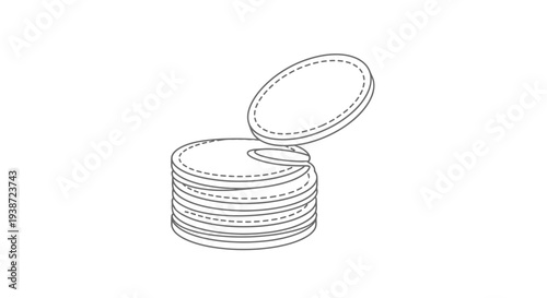 Stack of round cotton pads, cosmetic, skincare, beauty, hygiene, makeup remover, personal care, white background