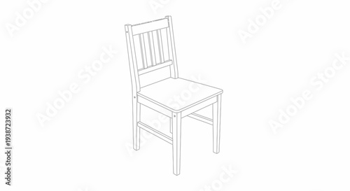 wooden chair line drawing
