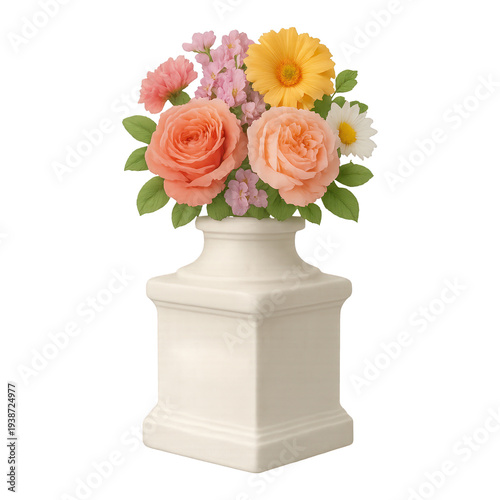 PNG Elegant floral arrangement in vase.