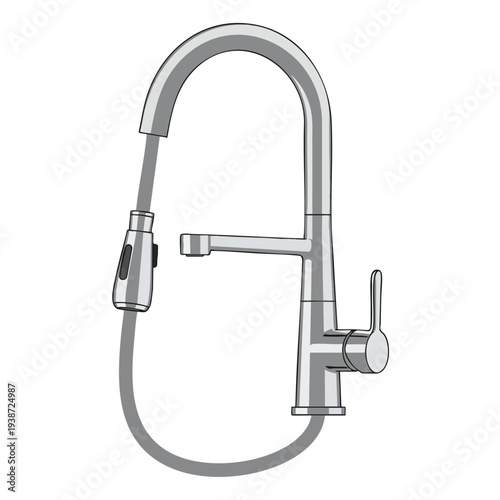 Modern Kitchen Sink Faucet with Pull Down Sprayer for Stylish Home Renovation