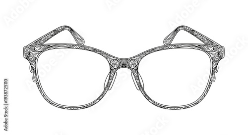 A pair of stylish glasses with a unique frame design