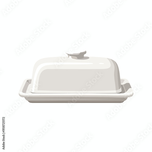 Elegant White Butter Dish with Clear Lid for Stylish Food Presentation