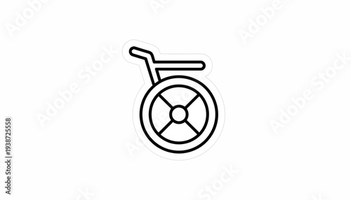 Simple Wheelchair Icon Outline, Mobility Aid Symbol, Healthcare and Accessibility Graphic