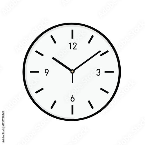 Modern Wall Clock Showing Time with Simple Design for Home or Office Decor