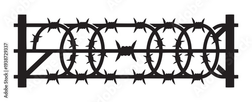 Barbed Wire Barrier Silhouette