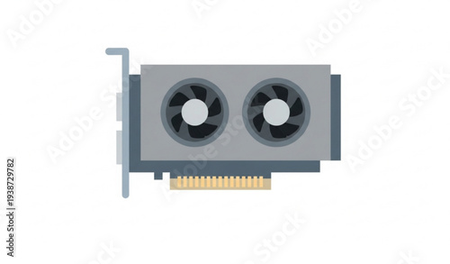 Minimal Video Card GPU Flat Icon Vector for Web and App Design