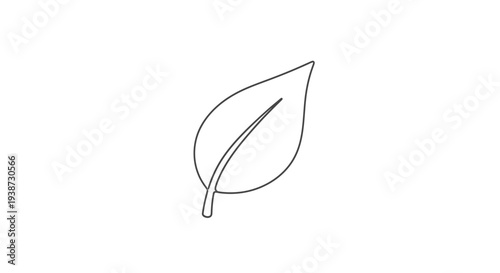 Simple line drawing of a single leaf with a central vein on a white background.