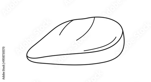 Simple Line Drawing of a Single Mussel Shell