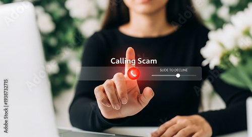 Fraudulent activity detected A user is about to end a suspicious call that has been flagged as a scam