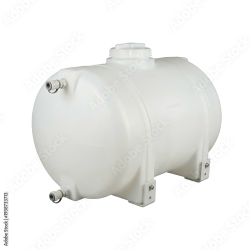 Agri smart biotech farming water tank white cylindrical plastic container with fittings and mounting brackets for liquid storage and irrigation