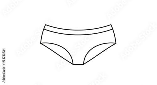 Simple Line Art Icon of Women's Underwear, Panties, Briefs, Minimalist Fashion Icon