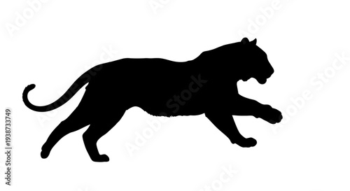 Black Panther Silhouette Running Wild Animal.