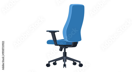 Blue Office Chair with Adjustable Armrests.