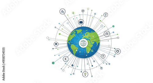 Global Network Connection Earth Digital Technology.